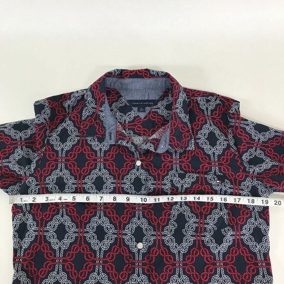 Tommy Hilfiger Cotton Printed Utility Shirt Women's Medium Nautical Button Up - Picture 9 of 11